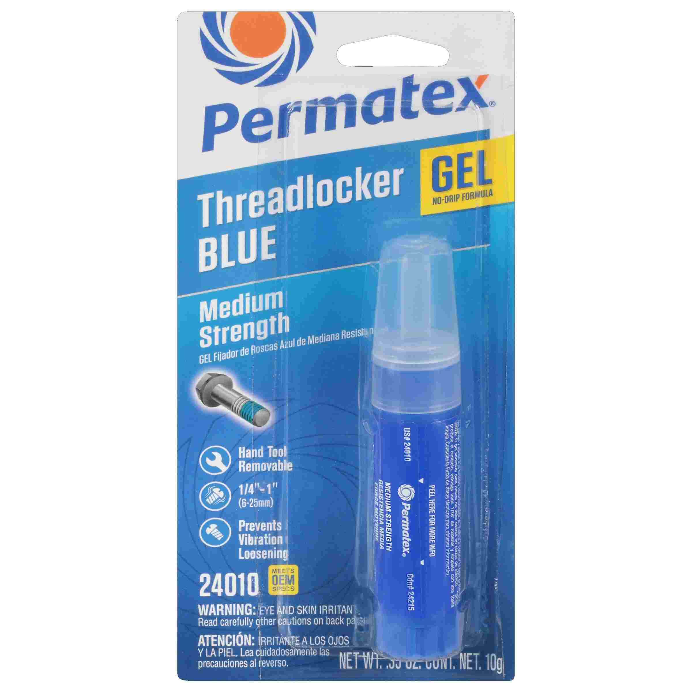 Permatex  Medium Strength Threadlocker Blue Gel-  In The GEL TWIST Appl