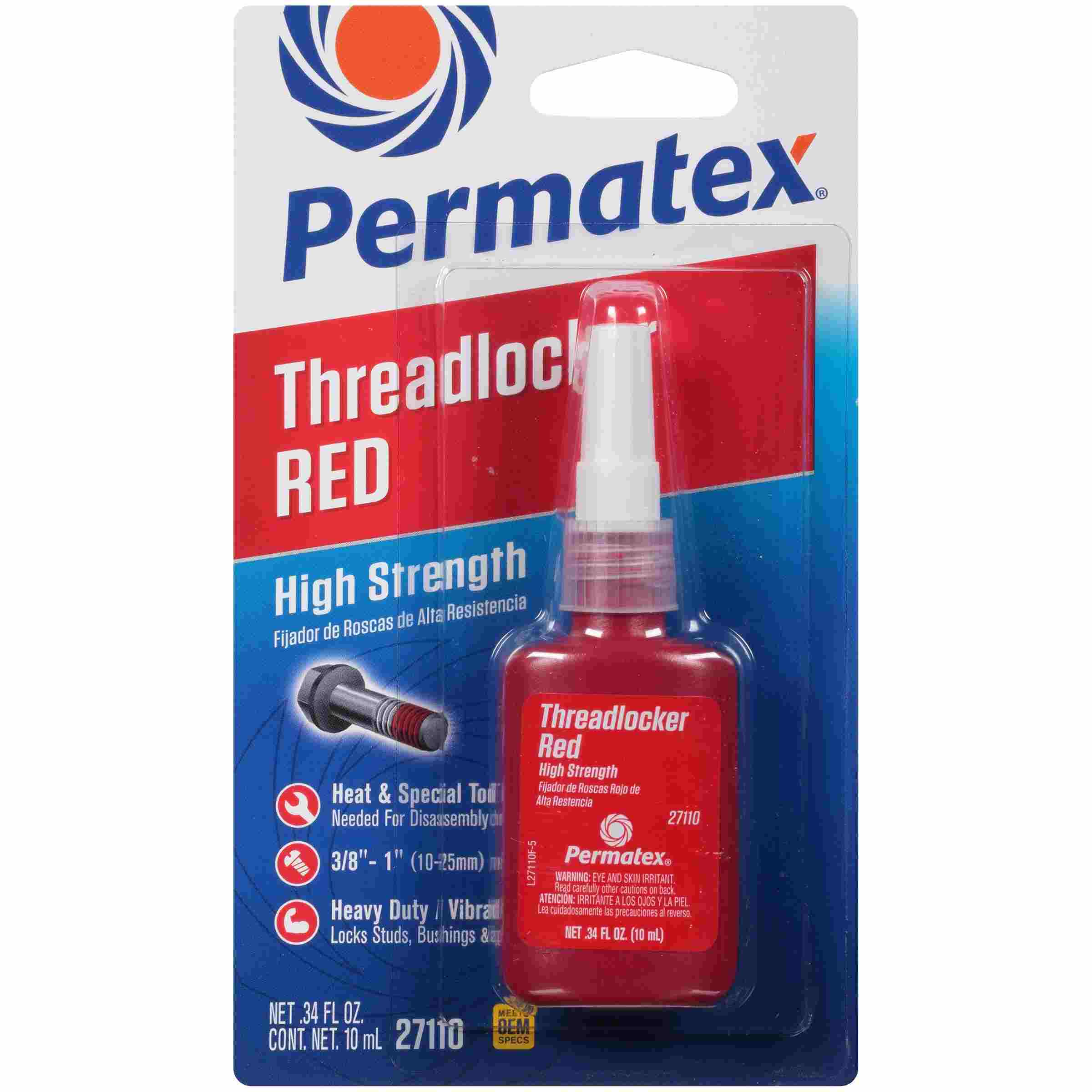 Permatex Threadlocker Red High Strengh 10ml. 27110