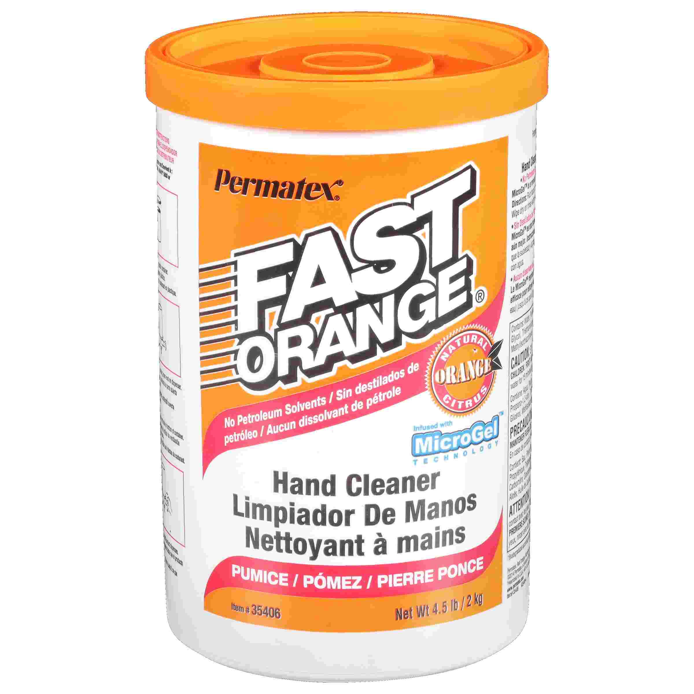 Permatex Fast Orange Cream Hand Cleaner (Pumice), 4.5 lb Container