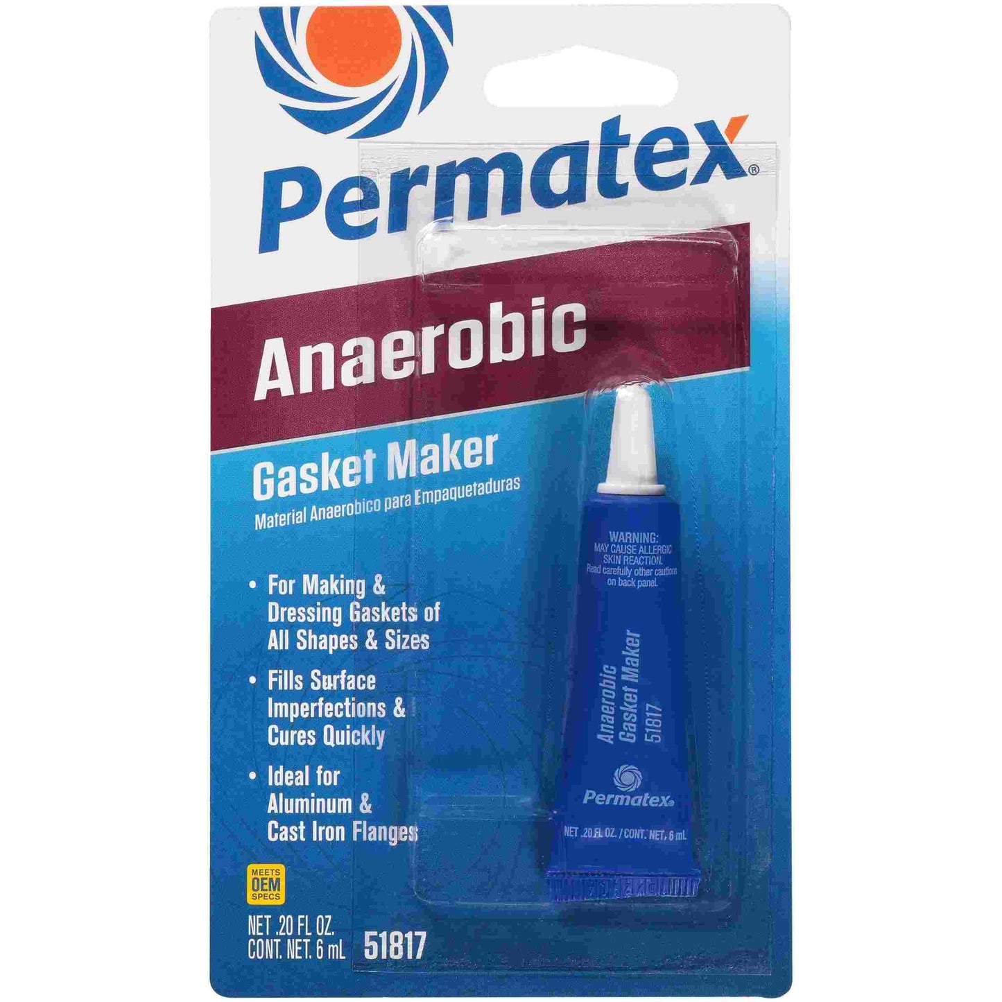 Permatex Anaerobic Gasket Maker ,  6 mL tube, carded, Each