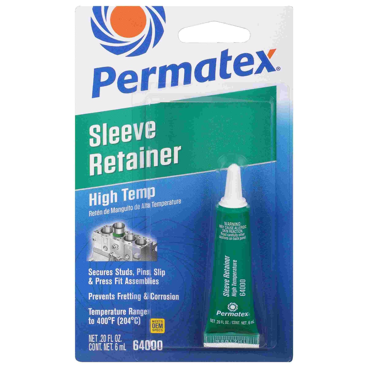 Permatex High Strength Sleeve Retainer  , 6 mL tube, carded, Each
