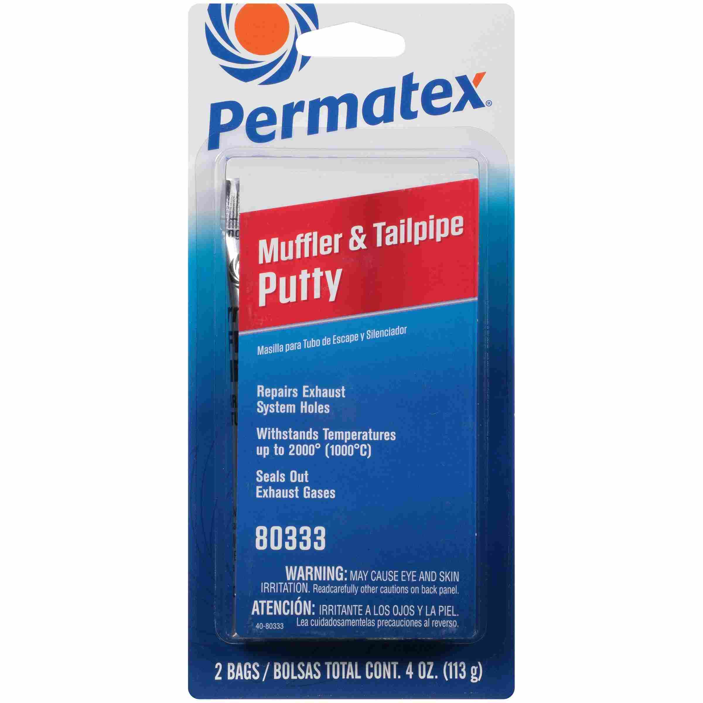 Permatex Muffler & Tailpipe Putty, 2 x 2 oz pouches, carded, Each