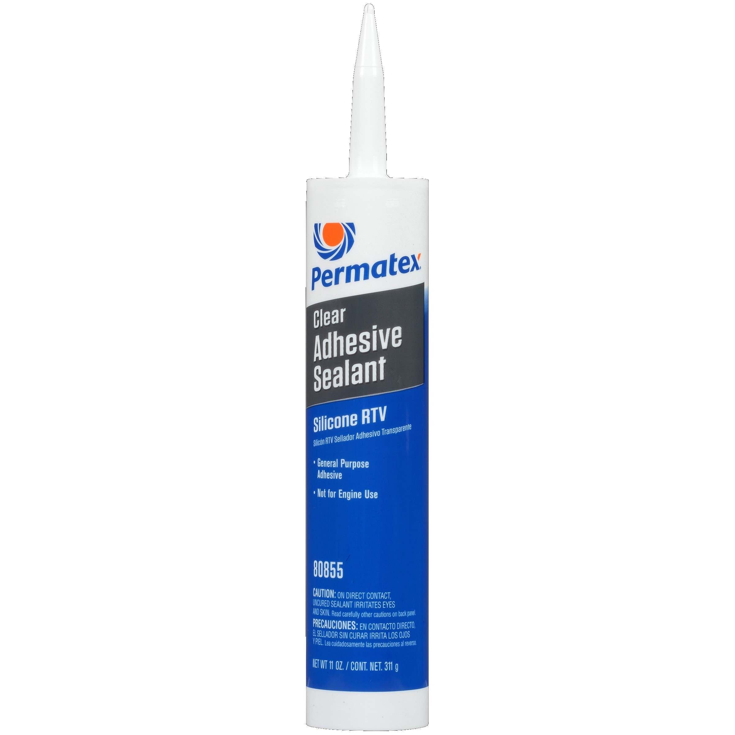 Permatex Clear RTV Silicone Adhesive Sealant, 11 oz cartridge, Each