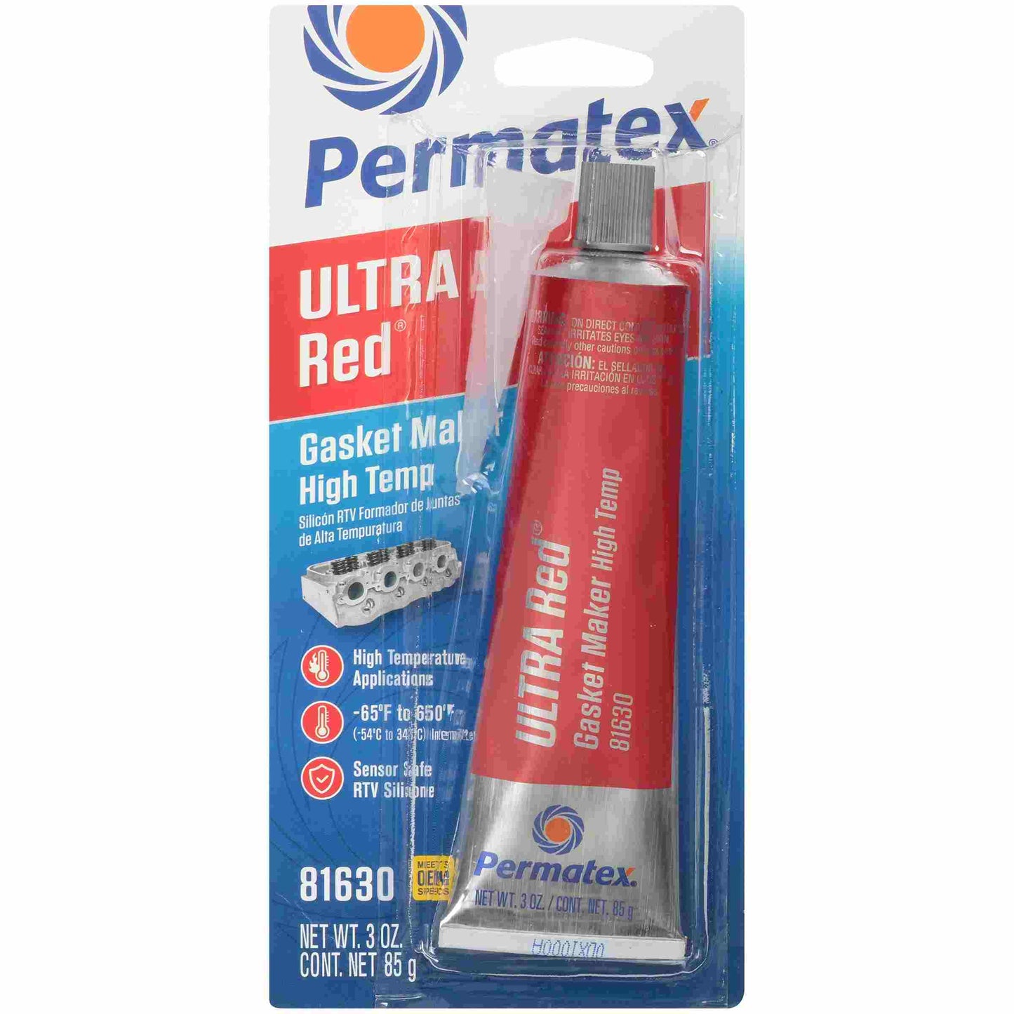 Permatex Ultra Red Gasket Maker 3.35 oz Carded Tube 81630