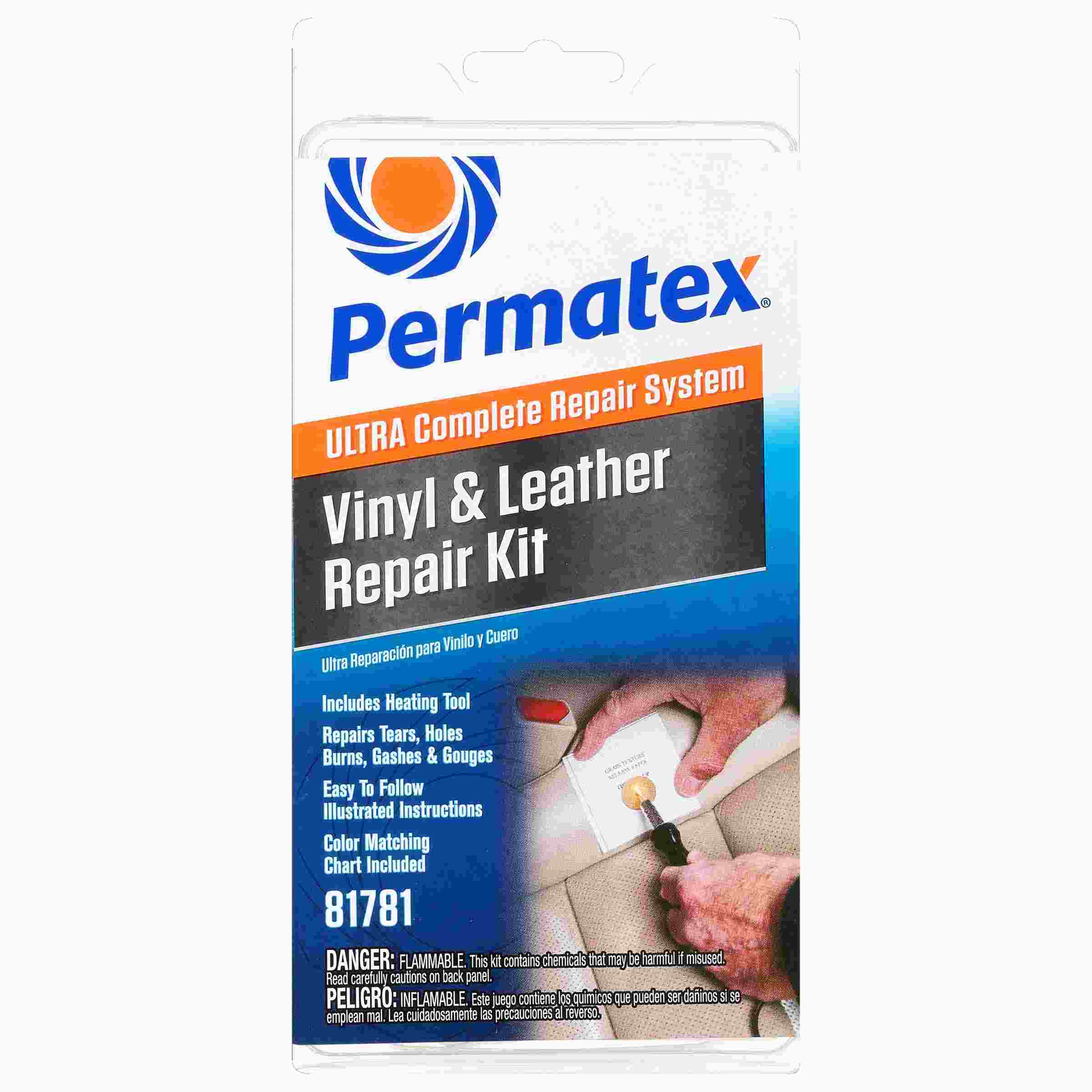 Permatex Pro Style Vinyl and Leather Repair Kit, Clamshell Kit