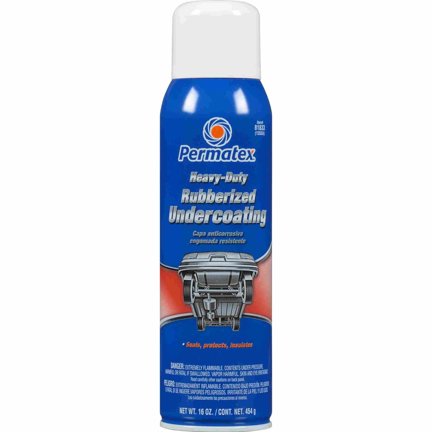 Permatex Rubberized Undercoat,  20 oz aerosol can, 16 oz net wt, Each
