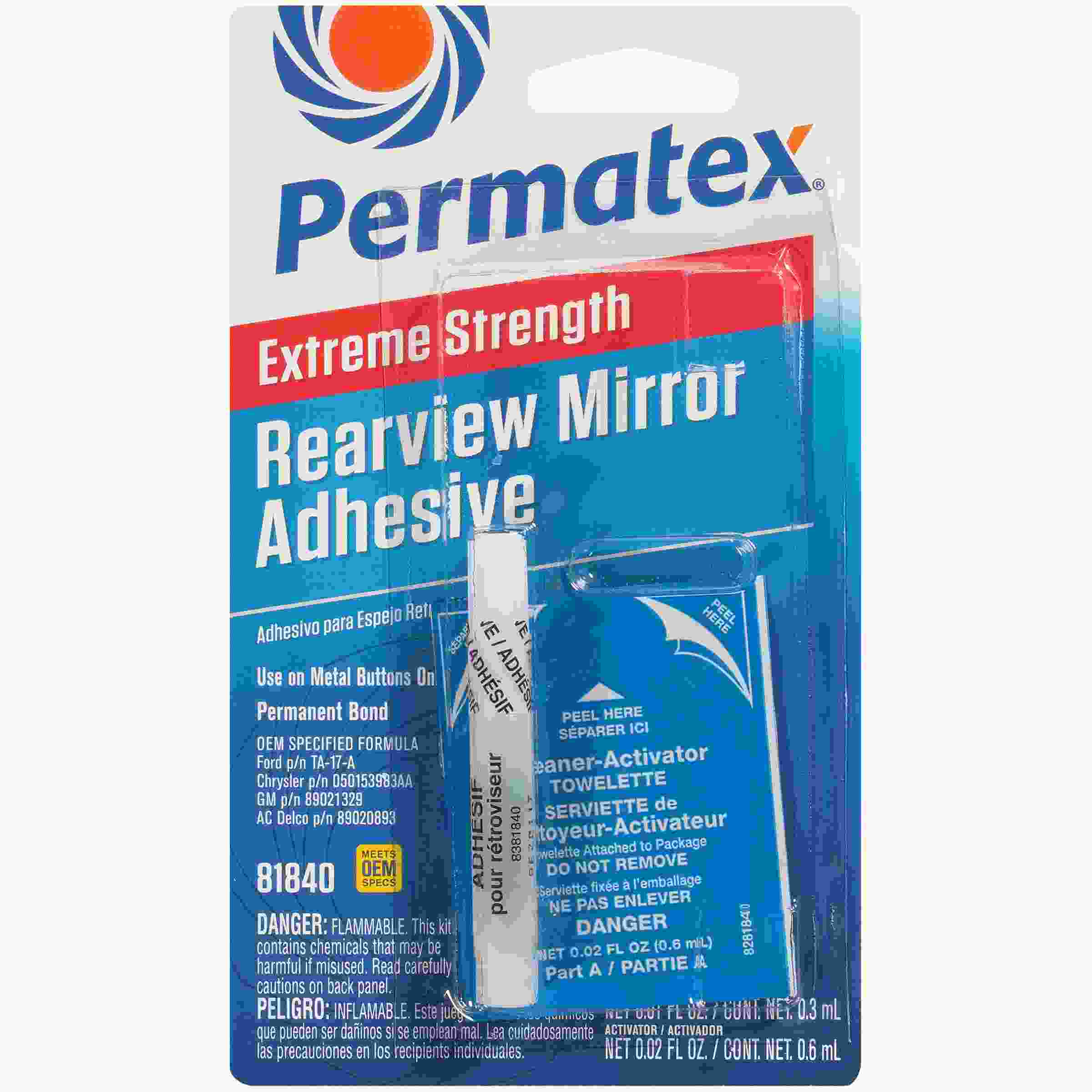 Permatex Extreme Rearview Mirror Pro Strength Adhesive, .3mL