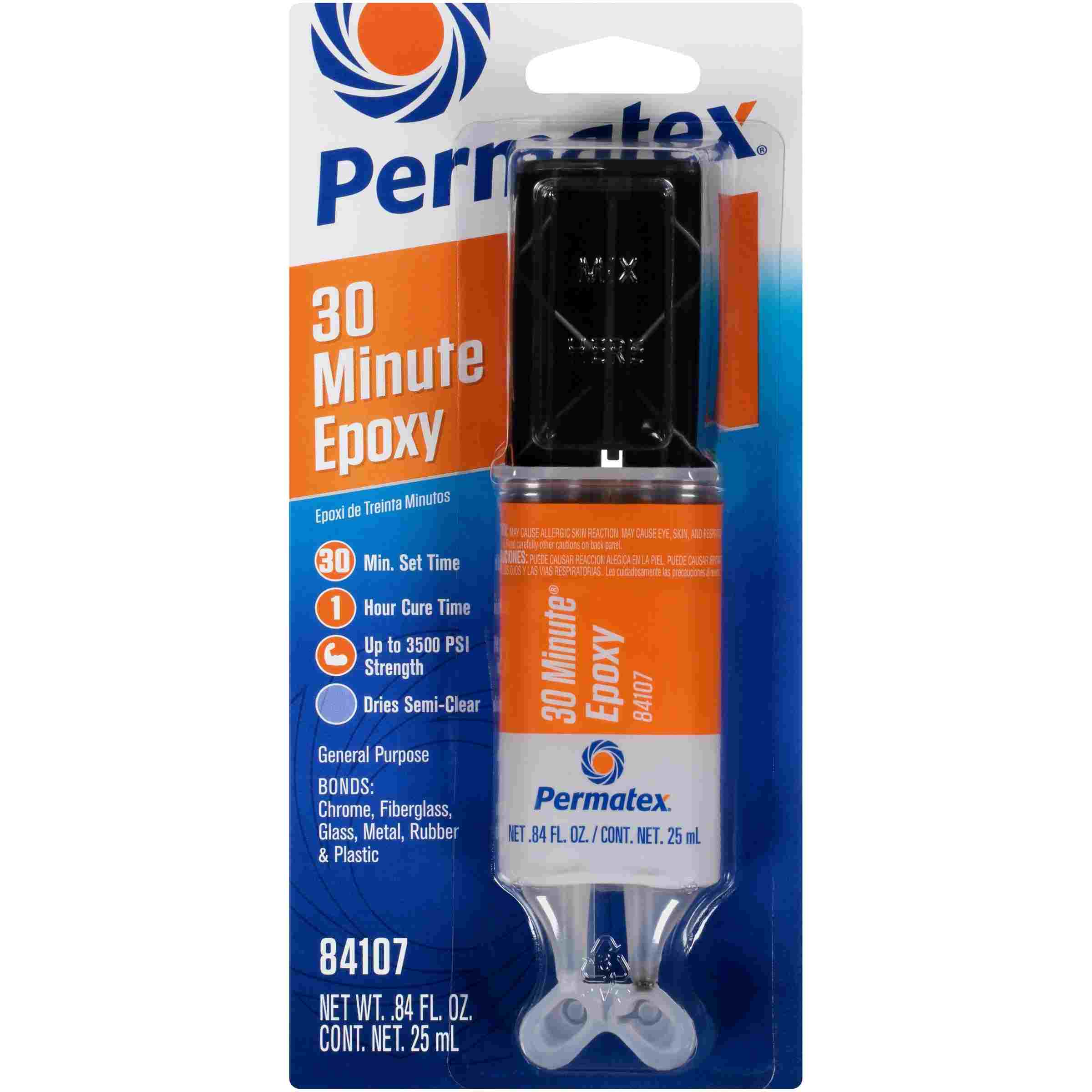 Permatex PERMAPOXY30 Minute High Strength Epoxy -- Clear, .84 fl oz