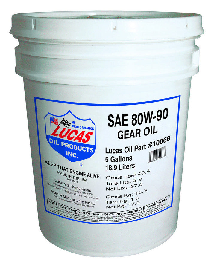 Lucas SAE 80W-90 Gear Oil 5 Gallon Pail Oils, Fluids and Additives Gear Oil main image