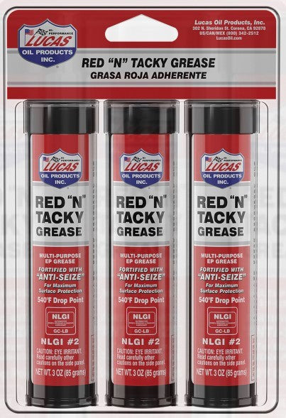 Lucas Red N Tacky Grease 3 x 3oz Pack Grease Grease main image