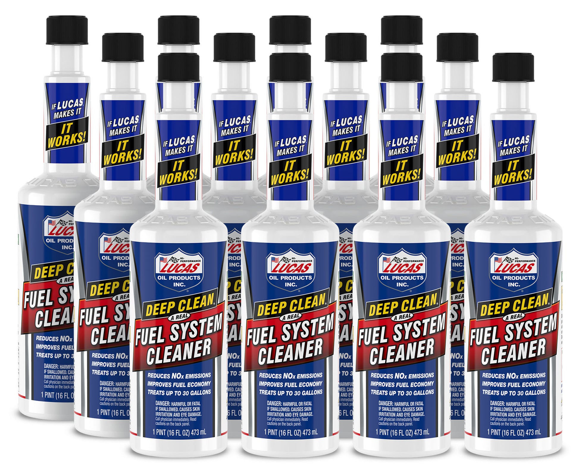 LUCAS OIL Deep Clean Fuel System Cleaner Case 12x16 Ounce Oils, Fluids and Sealer Fuel System Additives main image