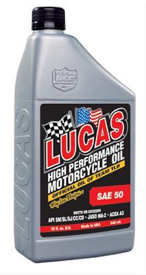 Lucas 50 wt. Motorcycle Oil/6x 1/Quart Oils, Fluids and Additives Motor Oil main image