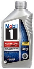 Mobil Oil; SAE 10W-30; Full Synthetic; 1 Quart Bottle; Single; High Mileage