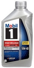Mobil 1 10w40 High Mileage Oil Case 6x1Qt Bottles MOB103536