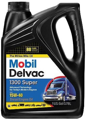Mobil Oil Delvac (TM) 1300 Super, SAE 15W-40, 1 Gallon Jug, Single, Diesel