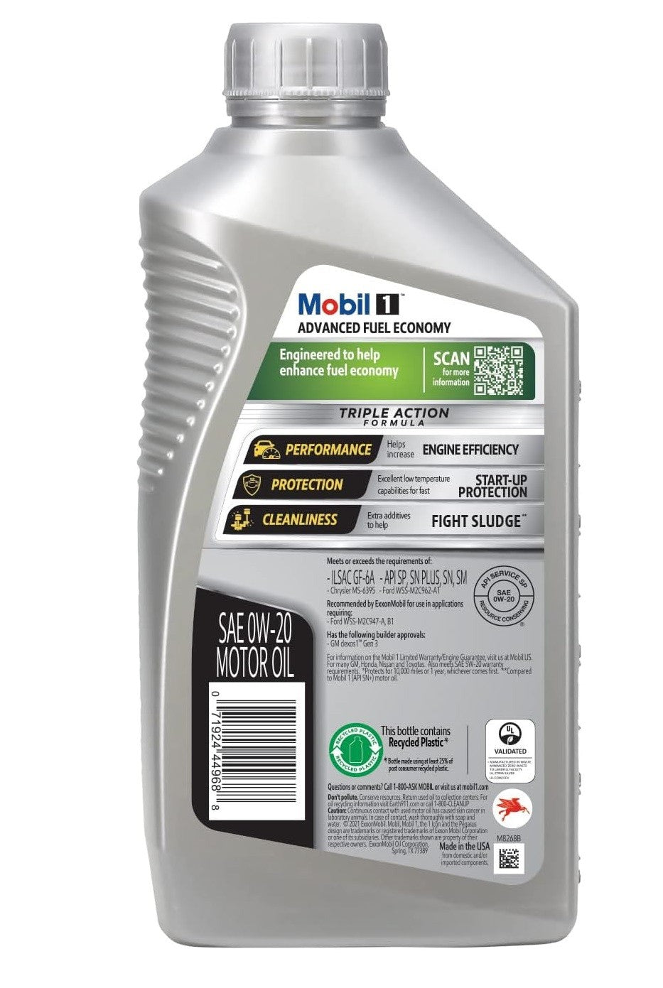 Mobil 1 0W20 AFE Oil Case 6x1 Qt Dexos MOB124184