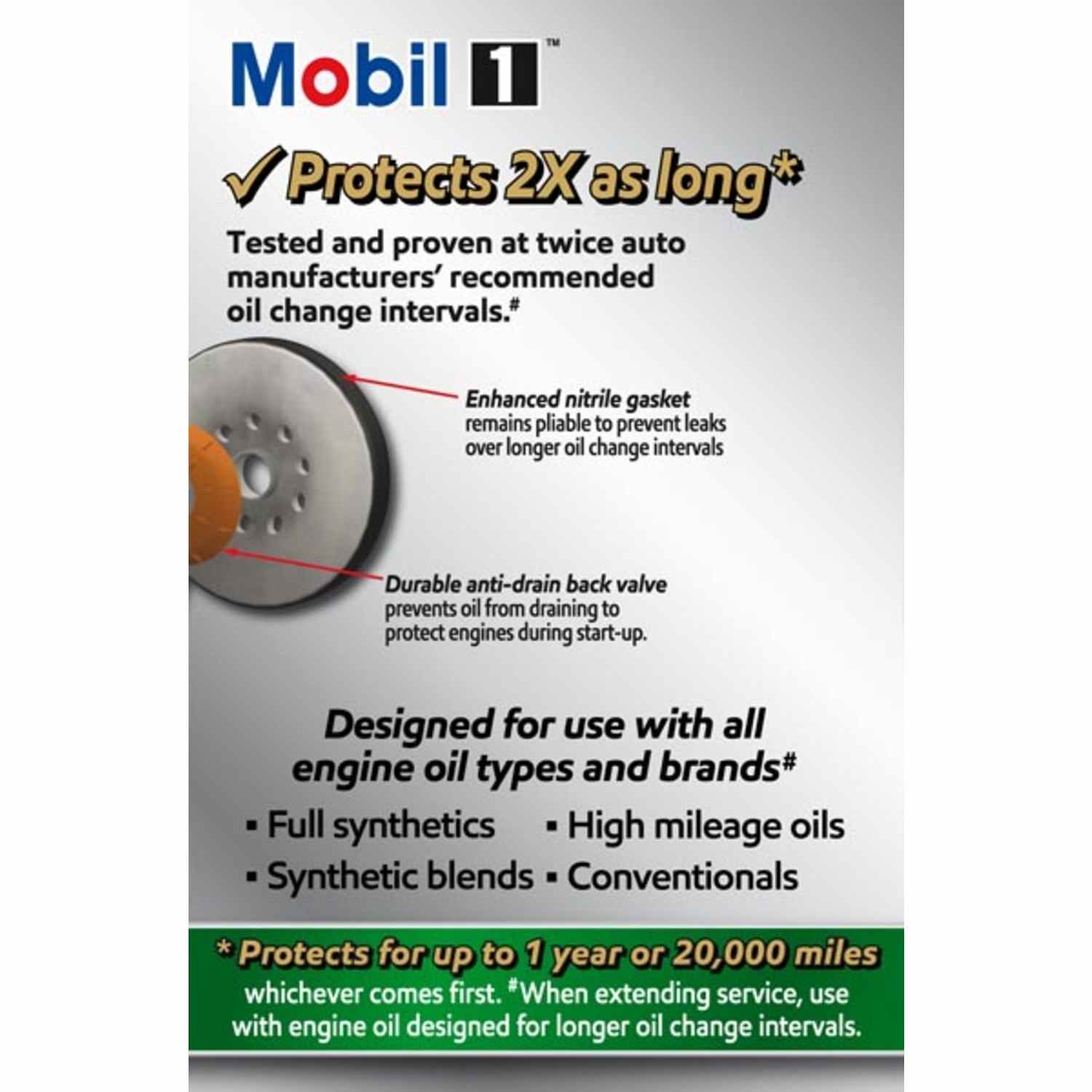 Mobil 1 Extended Perform ance Oil Filter M1-301A MOBM1-301A