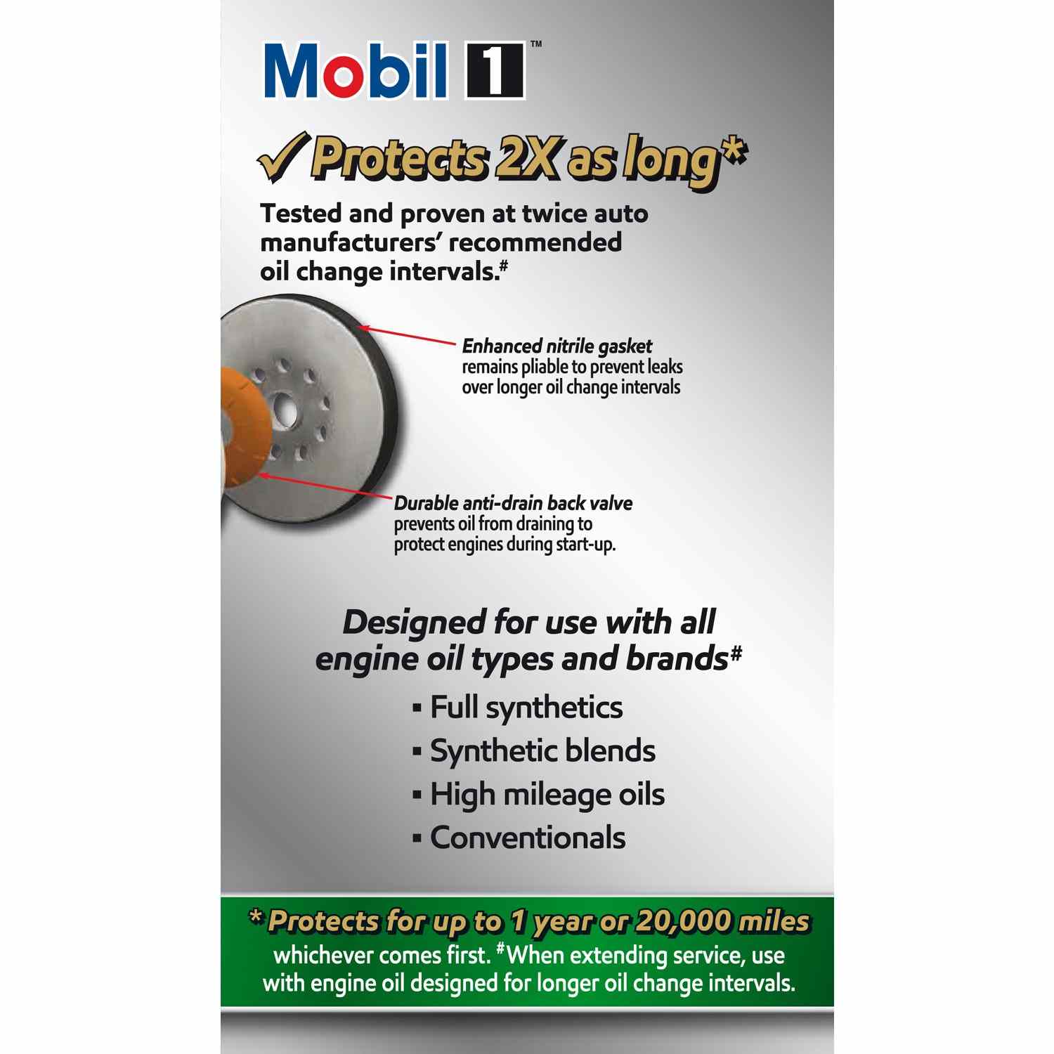 Mobil 1 Extended Perform ance Oil Filter M1-601A MOBM1-601A