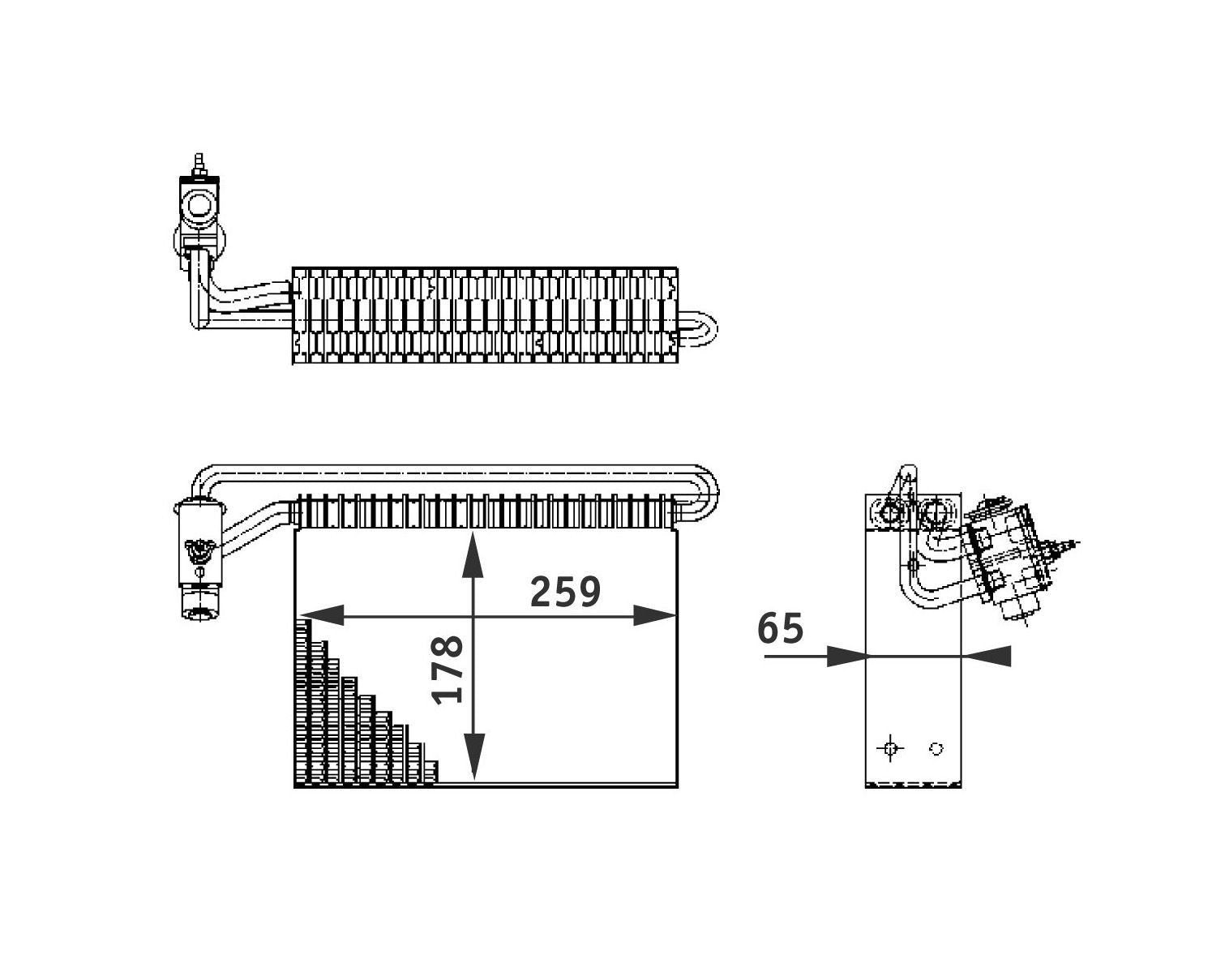 MAHLE Behr A/C Evaporator Core 351210721