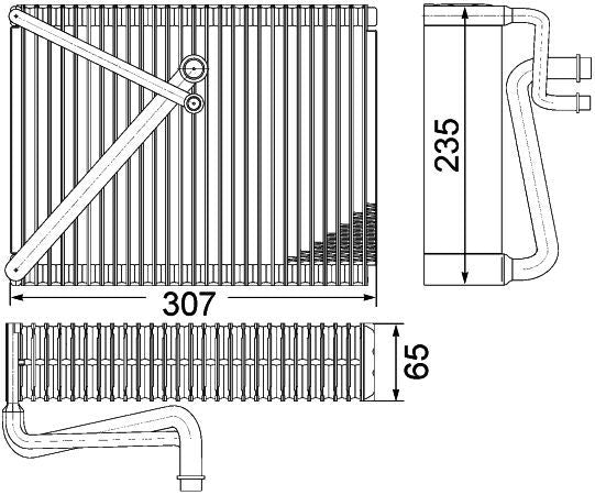 MAHLE Behr A/C Evaporator Core 351330651