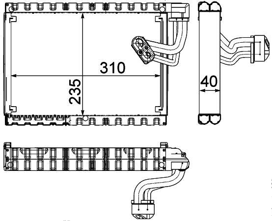 MAHLE Behr A/C Evaporator Core 351330671