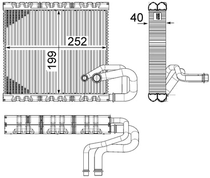 MAHLE Behr A/C Evaporator Core 351331131