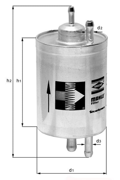 Mahle OE 01-05 BMW 325i/325Ci/325xi 2.5L6 In-Line Fuel Filter kl149