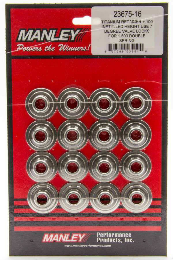 Manley Performance Titanium Valve Spring Retainers +.050 7-Degree Camshafts and Valvetrain Valve Spring Retainers main image