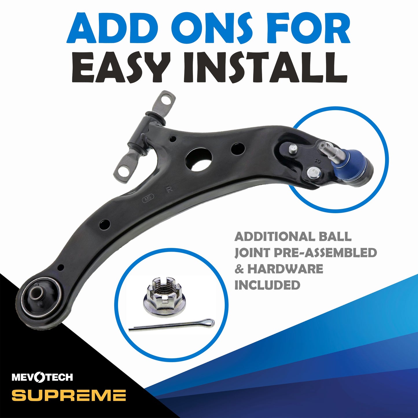 Mevotech Supreme Suspension Control Arm and Ball Joint Assembly CMS20247