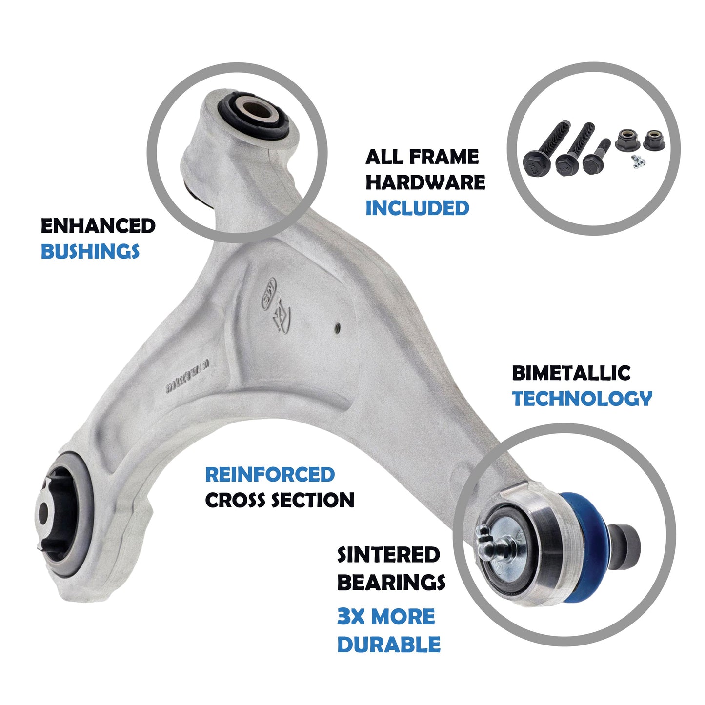 Mevotech Supreme Suspension Control Arm and Ball Joint Assembly CMS401280