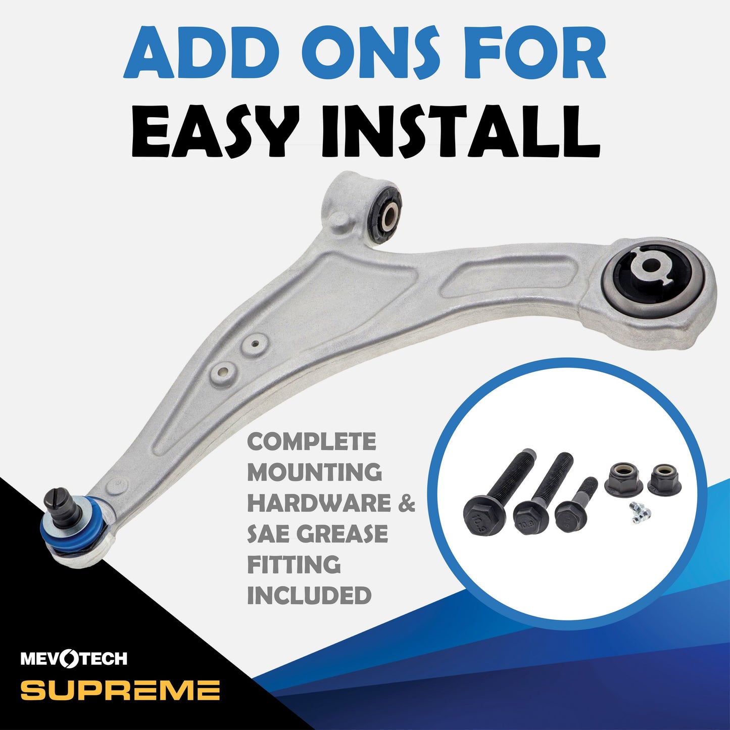 Mevotech Supreme Suspension Control Arm and Ball Joint Assembly CMS401280