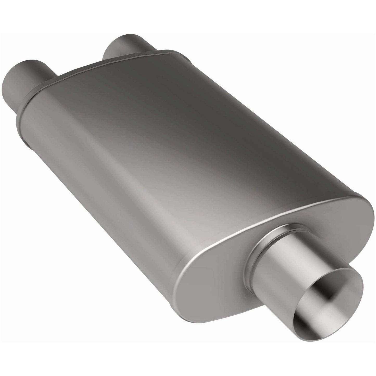 MagnaFlow Exhaust Products Stainless Muffler 3in Inlet/Dual 2.5in Out MAG12198