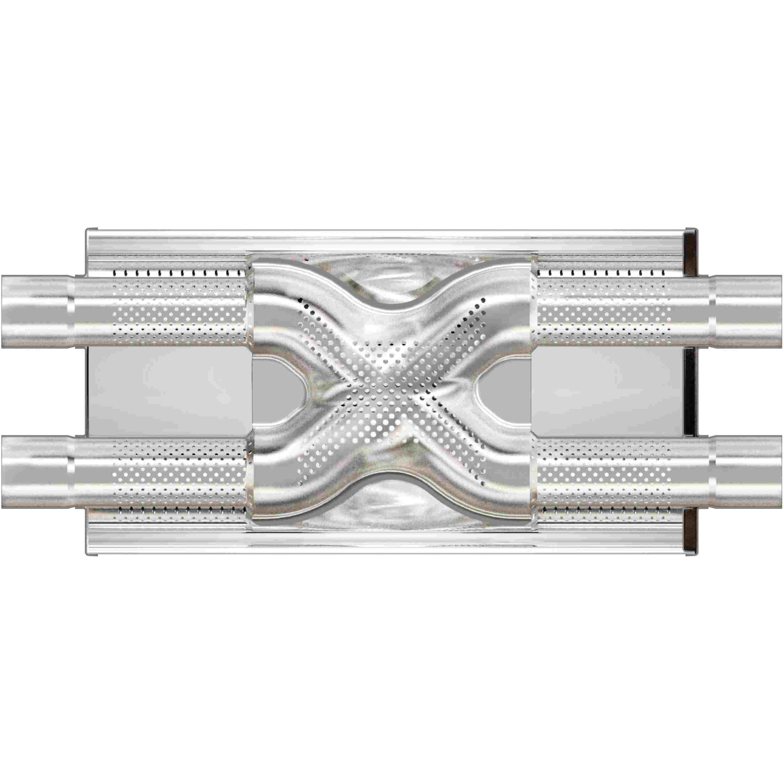 MagnaFlow Exhaust Products Stainless Muffler 2.5in Dual In / Dual Out MAG12468