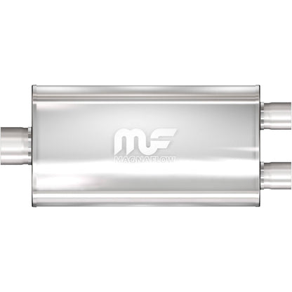 MagnaFlow Exhaust Products Stainless Muffler Single 2.5in In Dual 2.25in Out MAG12580
