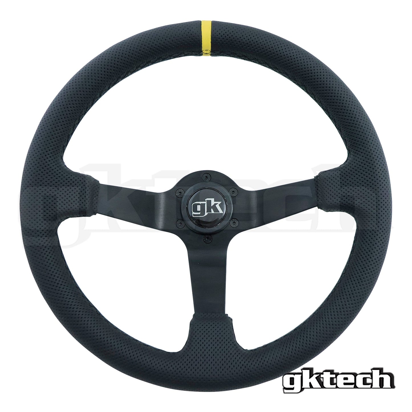 GKTech Steering wheel 350mm Deep dished perforated leather