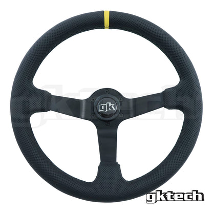 GKTech Steering wheel 350mm Deep dished perforated leather