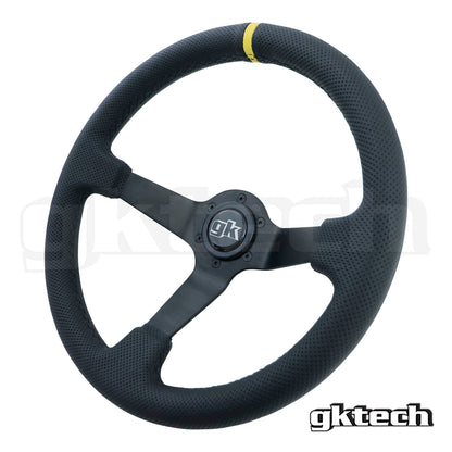GKTech Steering wheel 350mm Deep dished perforated leather