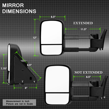 SPYDER Xtune Chevy C10 88-98 Manual Extendable Manual Adjust Mirror Left MIR-CCK88-MA-L 9932854