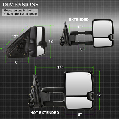 SPYDER xTune Chevy Silverado 14-16 Heated Smoke LED Signal Telescoping Mirrors MIR-CSIL14S-G2-PWH-SM-SET 9936739