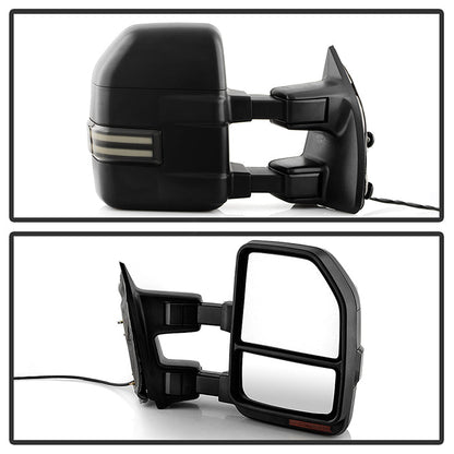 SPYDER xTune 99-07 Ford Super Duty LED Telescoping Manual Mirrors - Smk (Pair) (MIR-FDSD99S-G4-MA-RSM-SET) 9943140