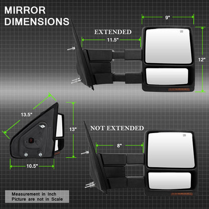 SPYDER Xtune Ford F150 04-06 Power Heated Amber LED Signal Telescoping Mirror Right MIR-FF15004S-PWH-AM-R 9935374