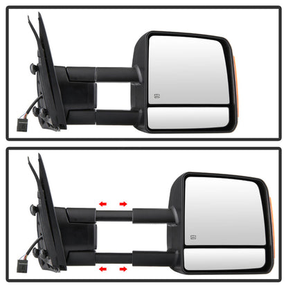 SPYDER xTune 07-14 Toyota Tundra Heated Amber LED Signal Telescoping Mirror -Left (MIR-TTUN07S-PWH-L) 9937590