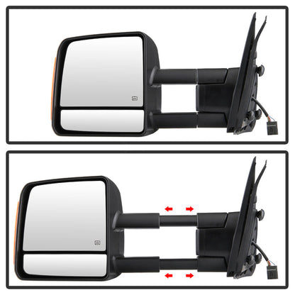 SPYDER xTune 07-14 Toyota Tundra Heated Amber LED Signal Telescoping Mirror - Right (MIR-TTUN07S-PWH-R) 9937606