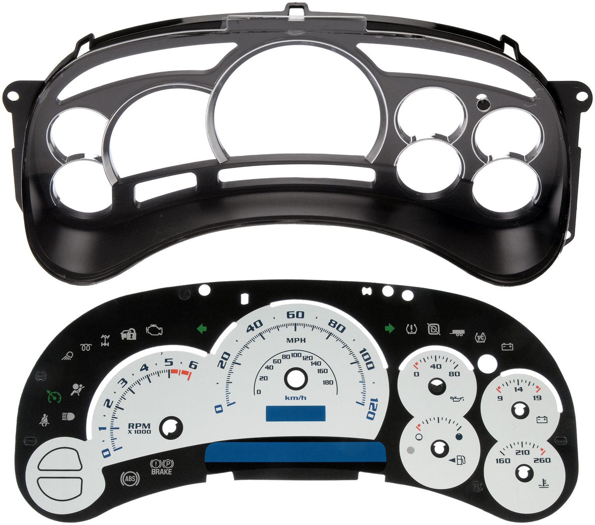 Dorman - HELP Instrument Cluster Upgrade Kit Escalade Style Without Transmission Temperature for 2003-2007 Chevrolet GMC 10-0102B