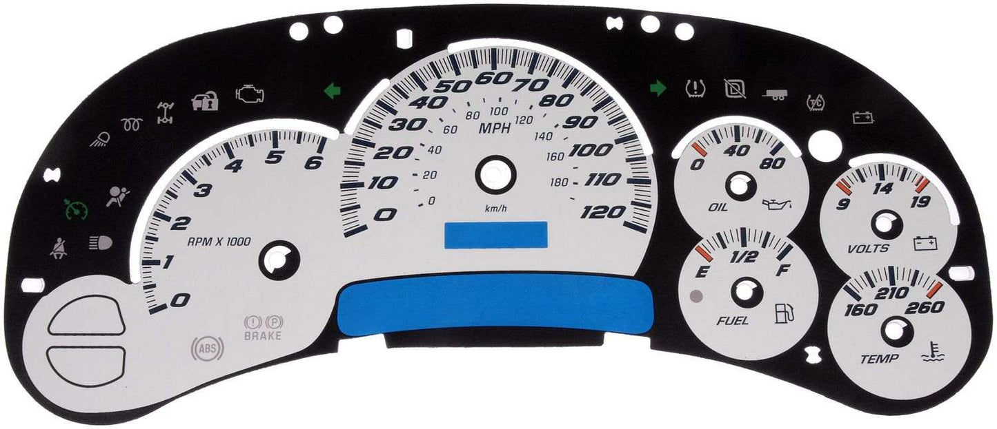 Dorman - HELP Instrument Cluster Upgrade Kit White With No Transmission Temperature Precision-Engineered for 2007-03 Chevrolet GMC 10-0103B