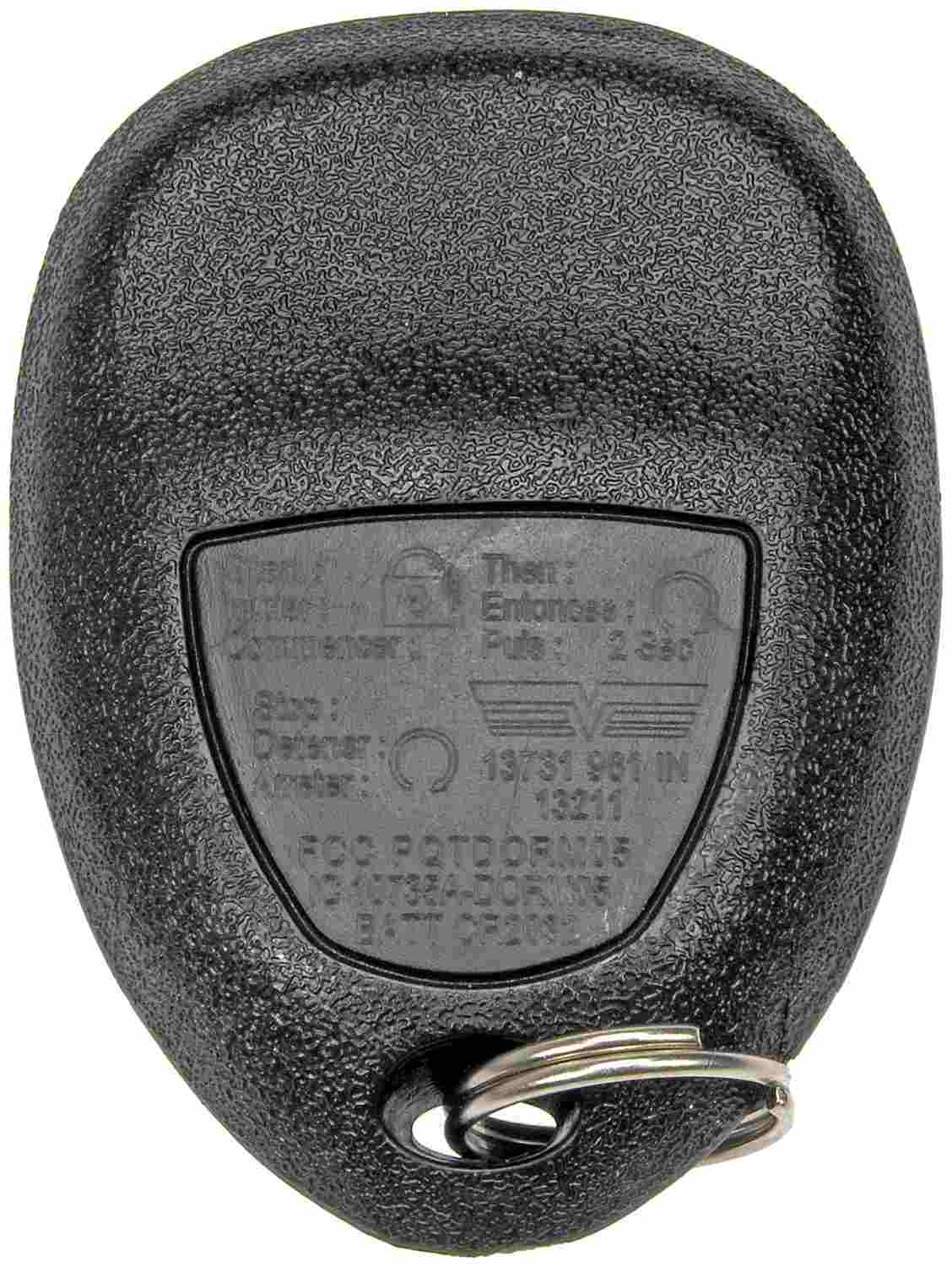 Dorman Help Keyless Entry Remote 5 Button with DIY Programming Tool for Buick Chevrolet Pontiac Saturn 13731