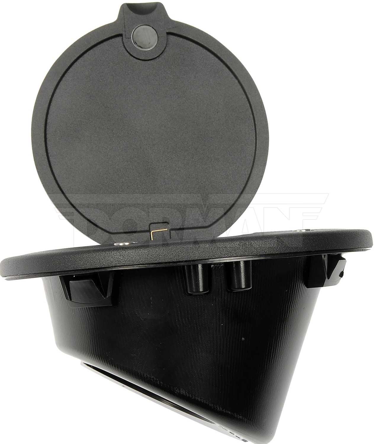 Dorman Fuel Filler Door Kit with aluminum lid and stainless hardware for 2007-2017 Jeep Wrangler 47344