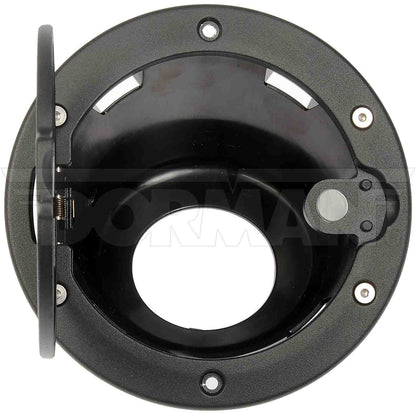 Dorman Fuel Filler Door Kit with aluminum lid and stainless hardware for 2007-2017 Jeep Wrangler 47344