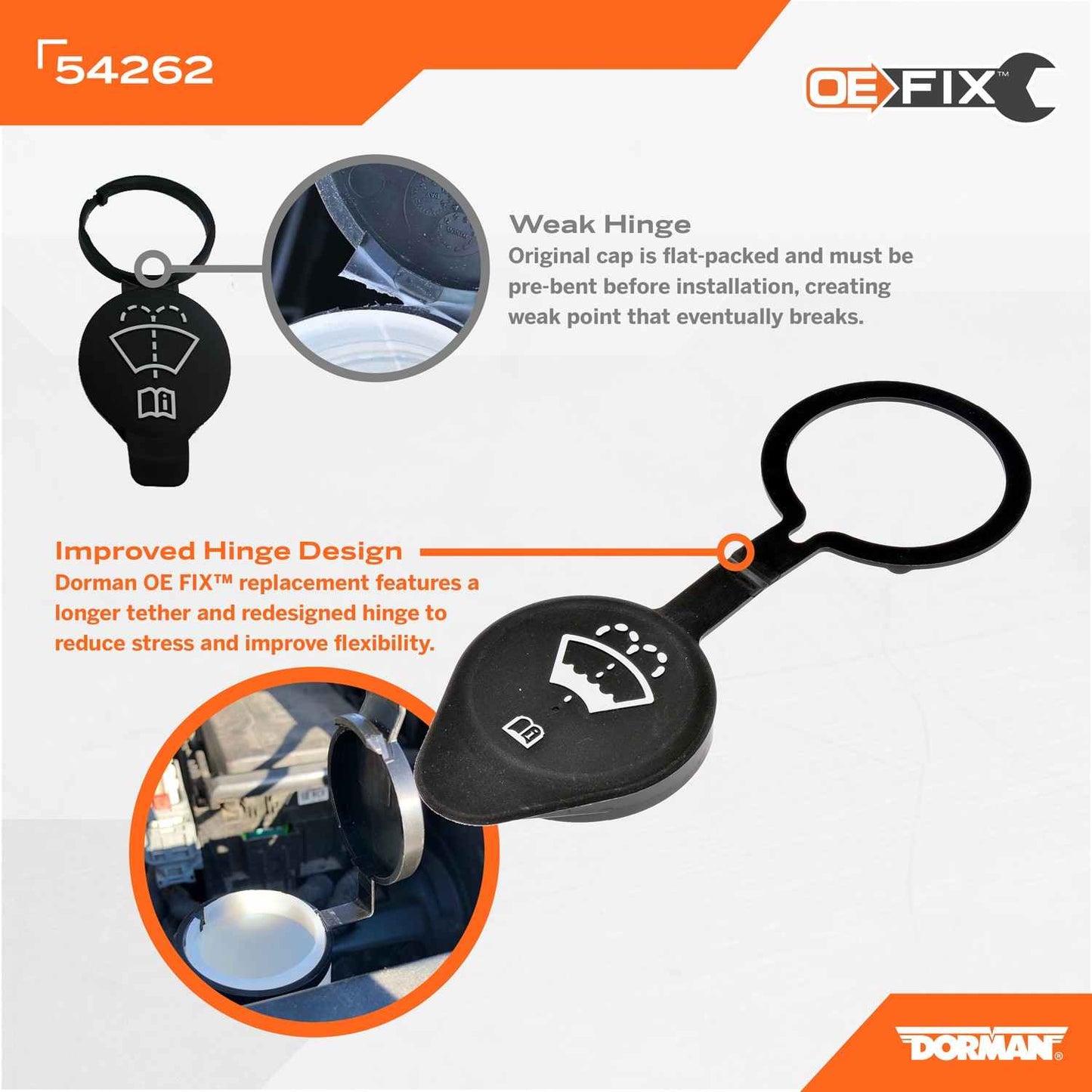 Dorman - HELP WINDSHIELD WASHER CAP 54262