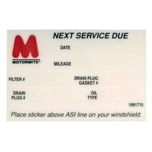 Dorman Autograde Oil Change Service Reminder Sticker for Windshield or Door Jam 65287